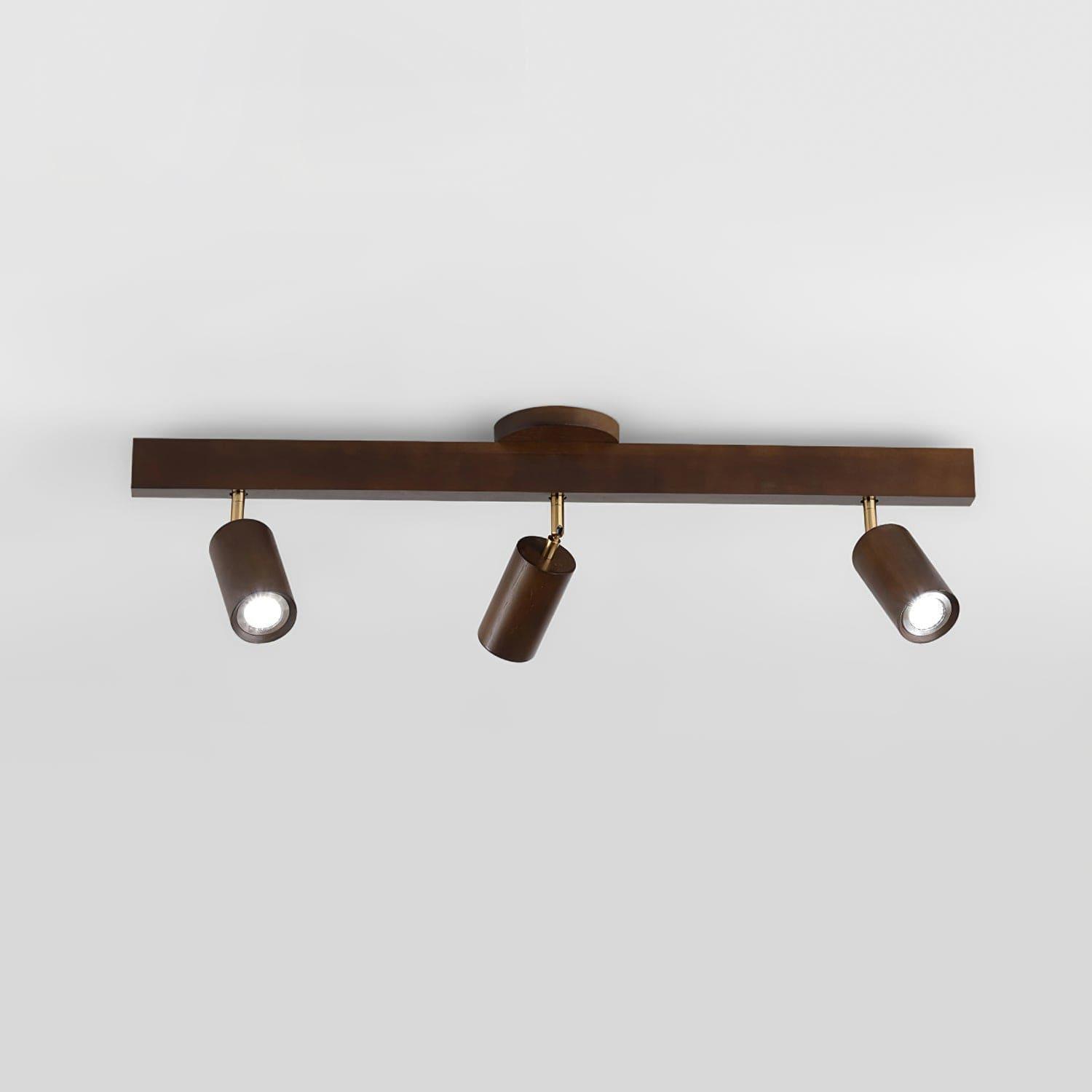 Nordic Wooden Ceiling Light with Rotatable Spotlights