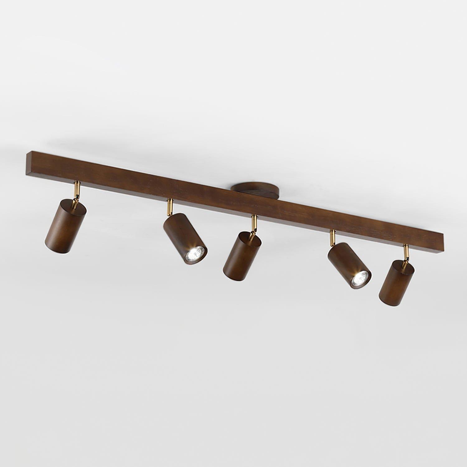 Nordic Wooden Ceiling Light with Rotatable Spotlights