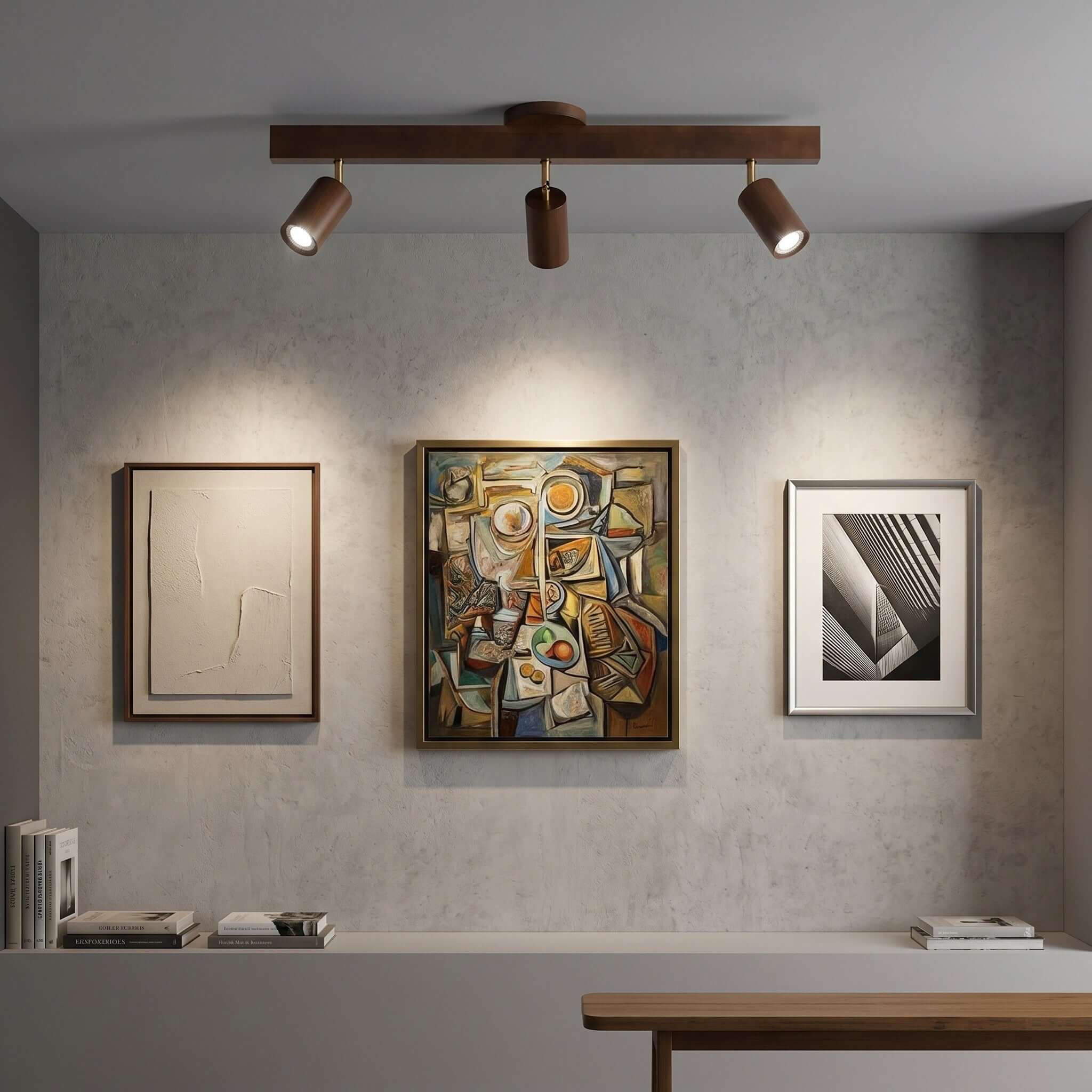 Nordic Wooden Ceiling Light with Rotatable Spotlights