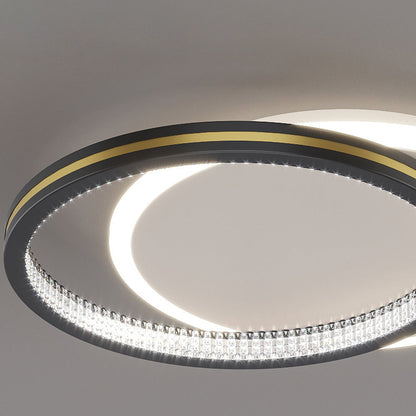 Modern Geometric LED Ceiling Light – Layered Rings Flush Mount