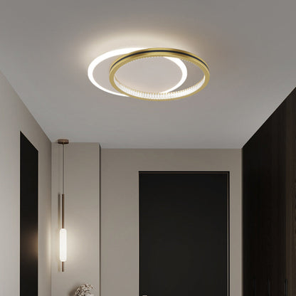 Modern Geometric LED Ceiling Light – Layered Rings Flush Mount