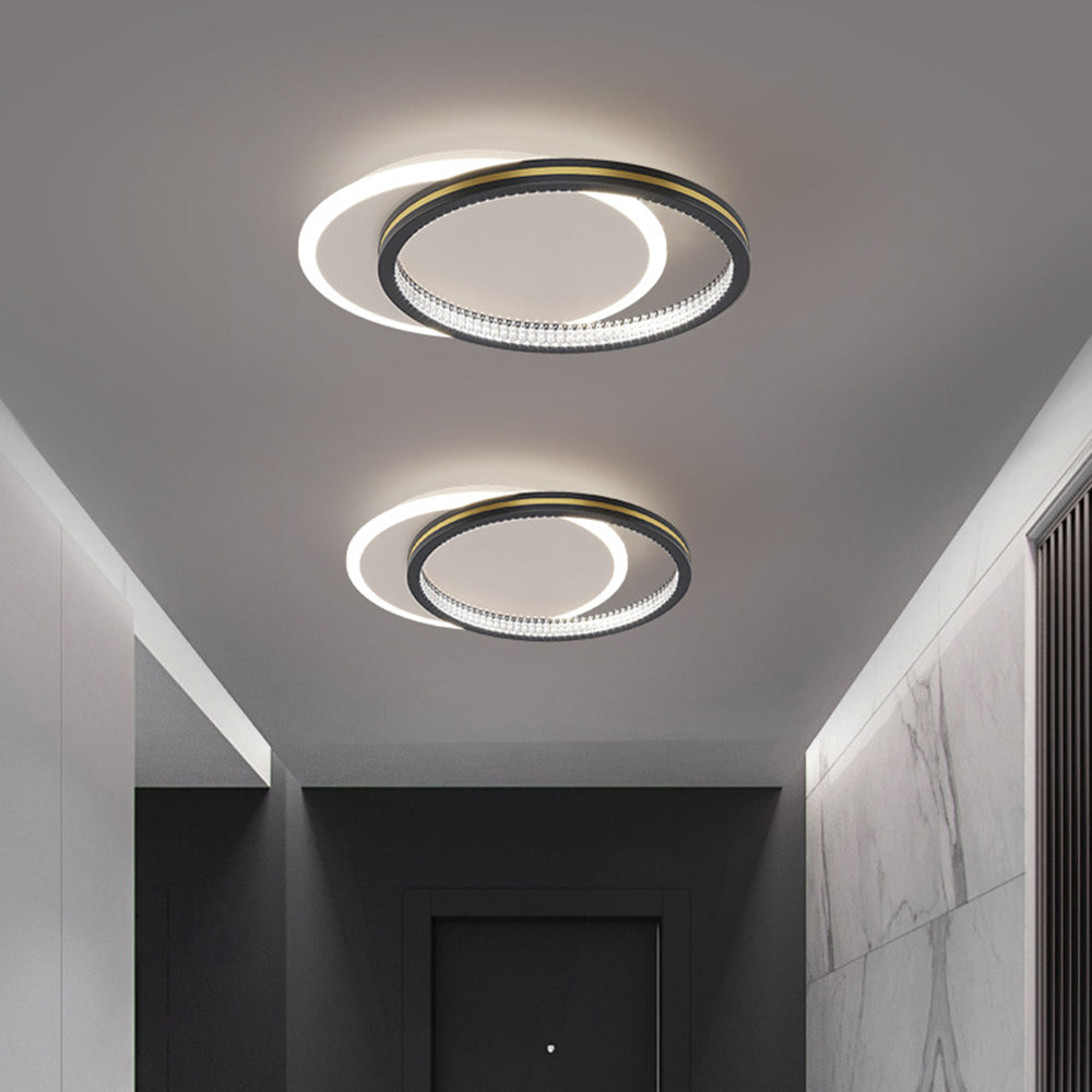 Modern Geometric LED Ceiling Light – Layered Rings Flush Mount