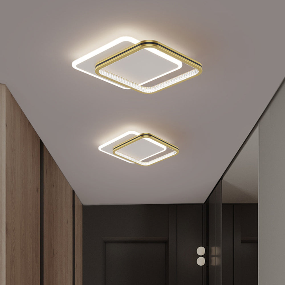 Modern Geometric LED Ceiling Light – Layered Rings Flush Mount