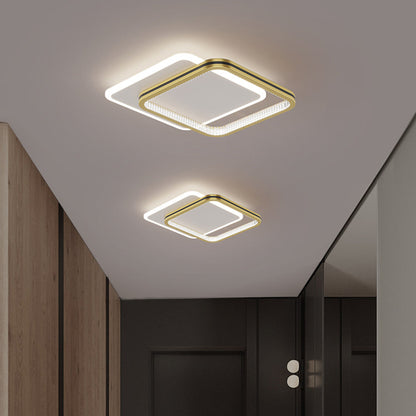 Modern Geometric LED Ceiling Light – Layered Rings Flush Mount