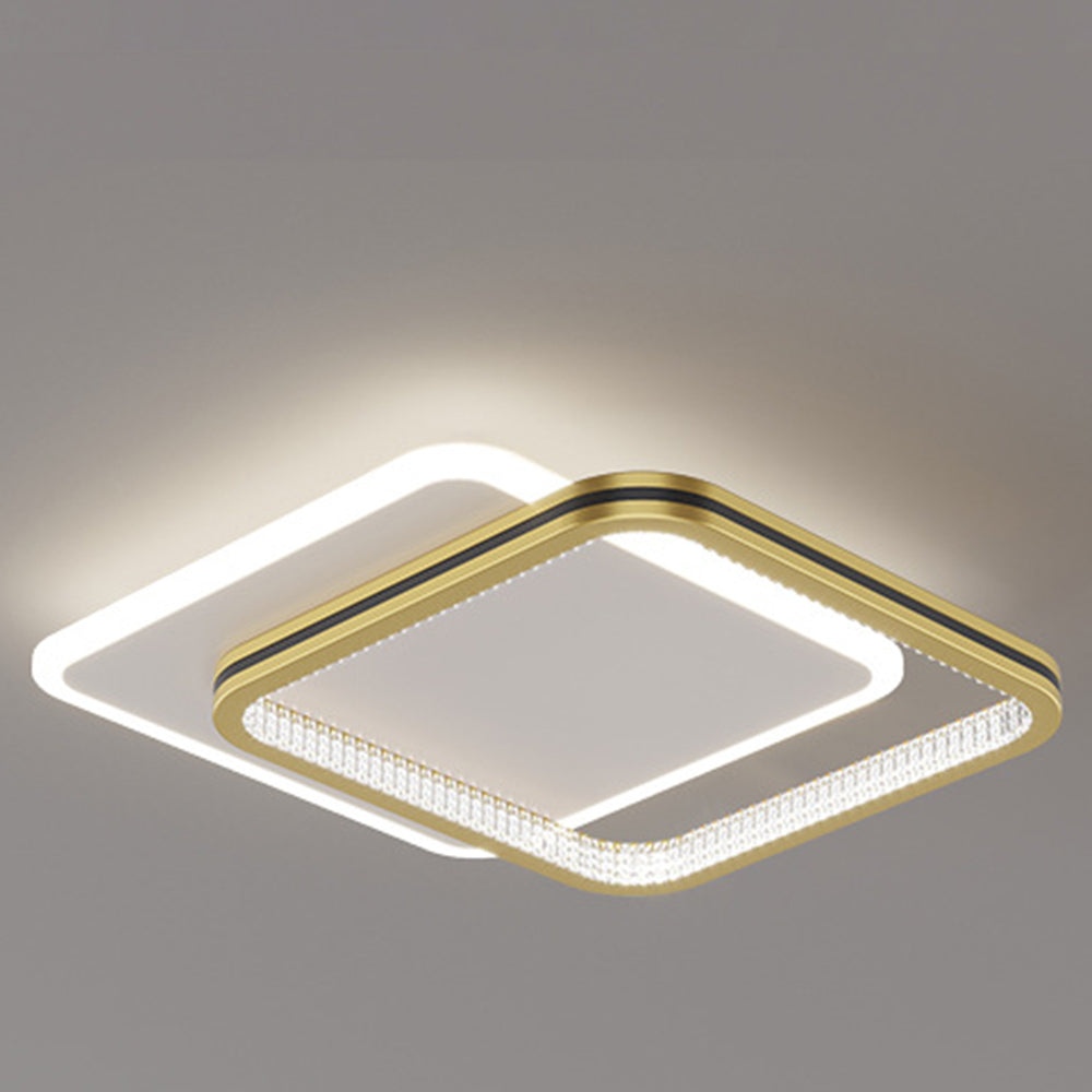 Modern Geometric LED Ceiling Light – Layered Rings Flush Mount
