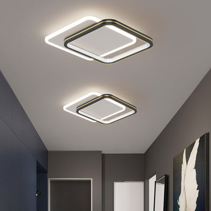 Modern Geometric LED Ceiling Light – Layered Rings Flush Mount
