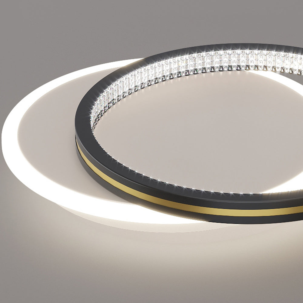 Modern Geometric LED Ceiling Light – Layered Rings Flush Mount