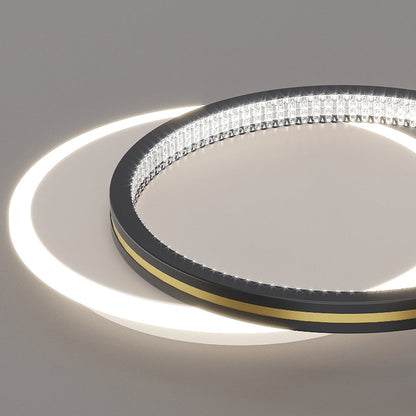Modern Geometric LED Ceiling Light – Layered Rings Flush Mount