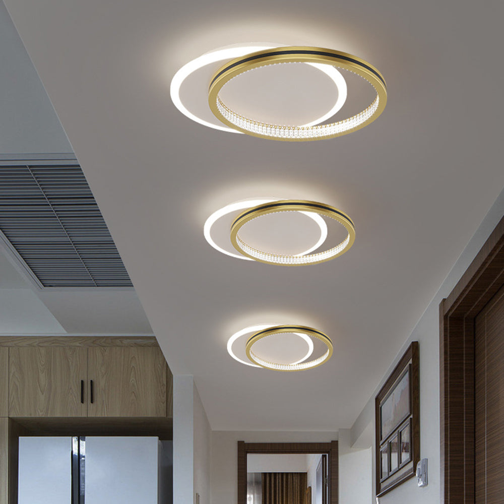 Modern Geometric LED Ceiling Light – Layered Rings Flush Mount
