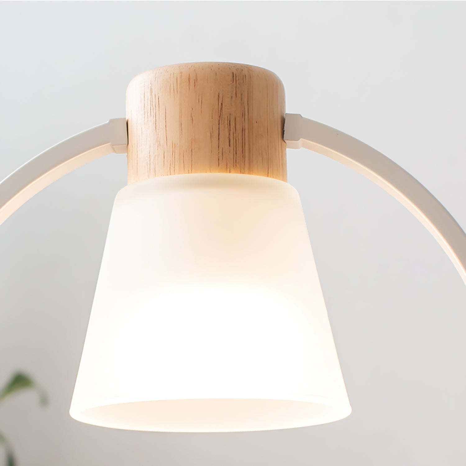 Scandi Wood Metal & Glass Floor Lamp – Foot Switch – Living Room & Lounge