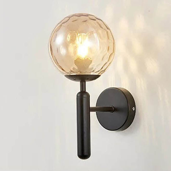 Modern Glass Ball Wall Sconce – Nordic Brushed Brass Iron for Bedroom & Bathroom