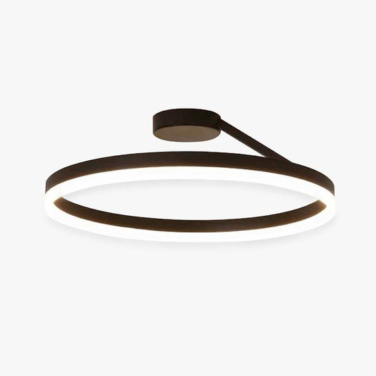 Modern Round Acrylic Metal LED Flush Ceiling Light – Dimmable Hard Wired