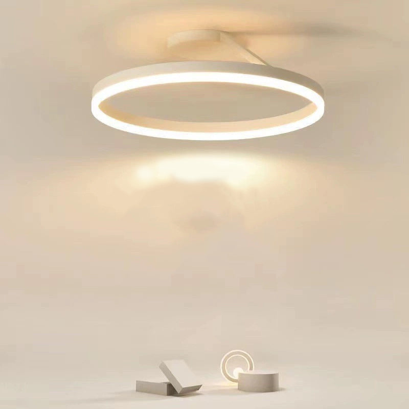 Modern Round Acrylic Metal LED Flush Ceiling Light – Dimmable Hard Wired