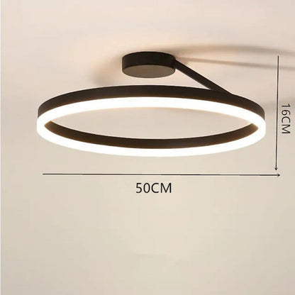 Modern Round Acrylic Metal LED Flush Ceiling Light – Dimmable Hard Wired