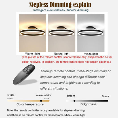 Modern Round Acrylic Metal LED Flush Ceiling Light – Dimmable Hard Wired