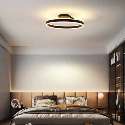 Modern Round Acrylic Metal LED Flush Ceiling Light – Dimmable Hard Wired
