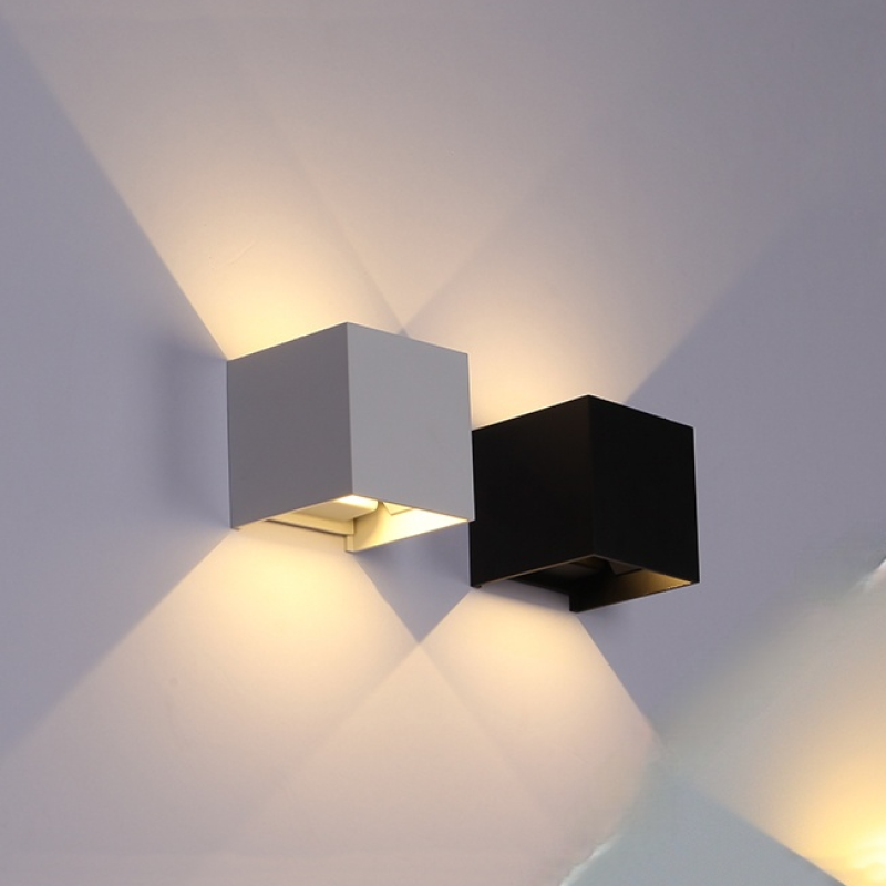 Modern Adjustable Square LED Wall Light IP65 Waterproof