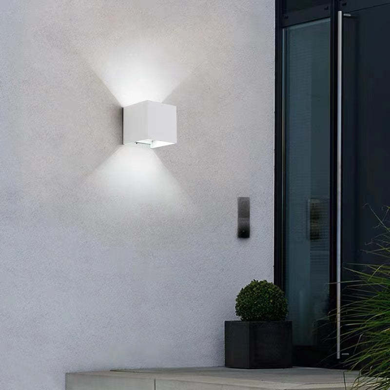 Modern Adjustable Square LED Wall Light IP65 Waterproof