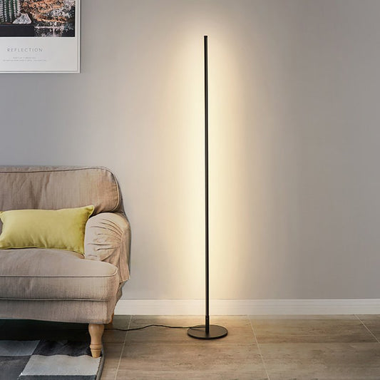 Modern Black Gold Dimmable LED Remote Control Floor Lamp