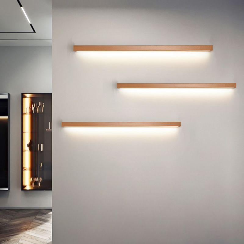 Modern Dimmable Linear Wood Acrylic Minimalist Wall Light