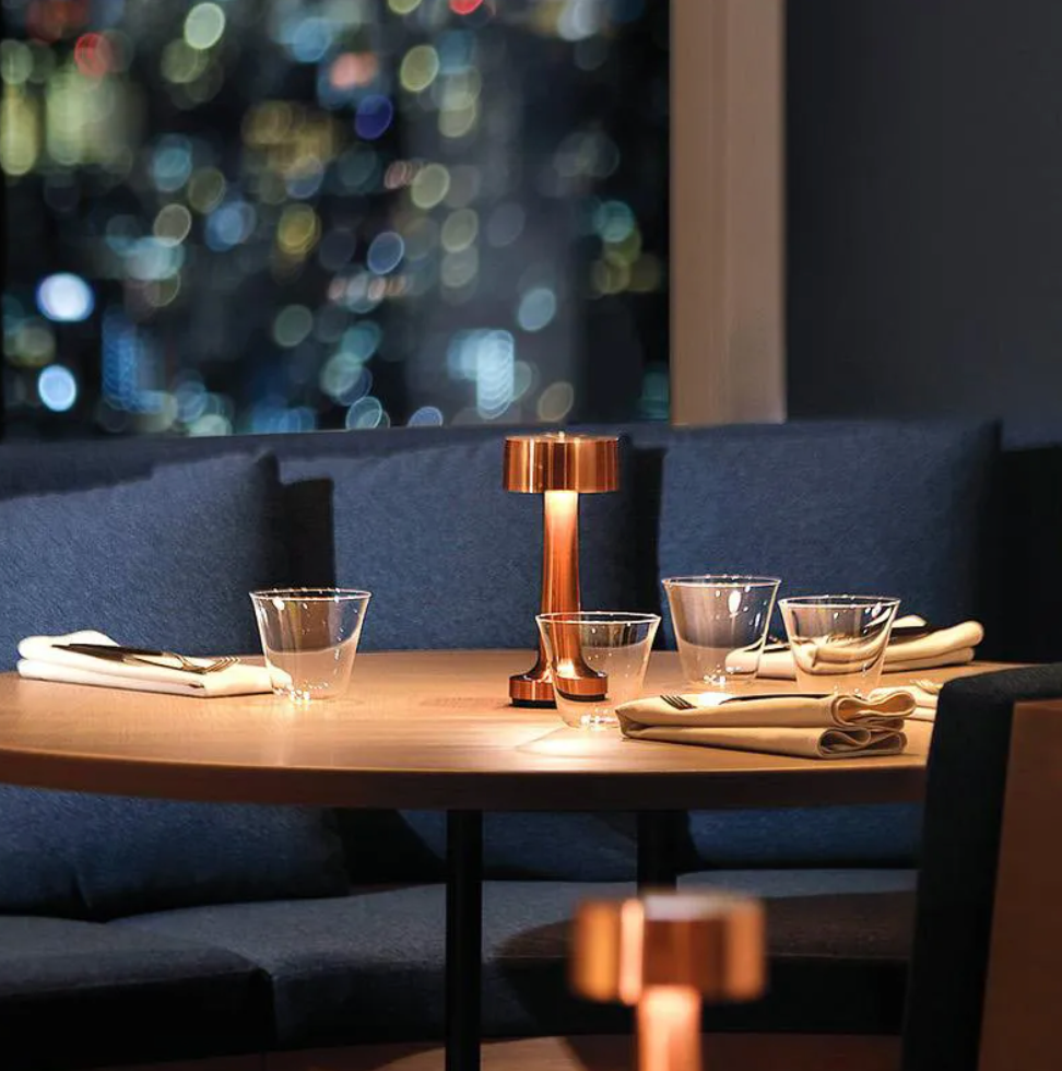 Modern Minimalist Metal LED Table Lamp – Cordless Dimmable Touch – Bedside Reading