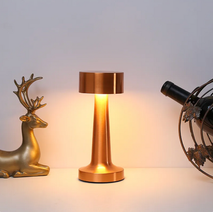 Modern Minimalist Metal LED Table Lamp – Cordless Dimmable Touch – Bedside Reading