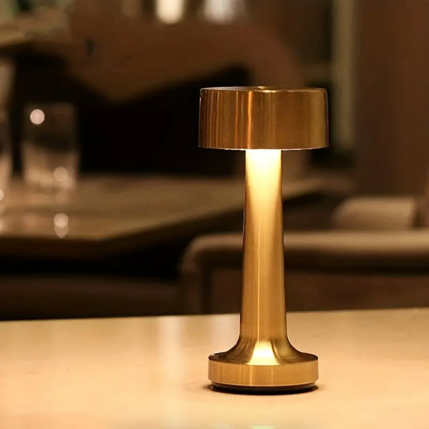 Modern Minimalist Metal LED Table Lamp – Cordless Dimmable Touch – Bedside Reading