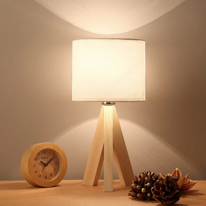 Wood Base Table Lamp - Reading Light