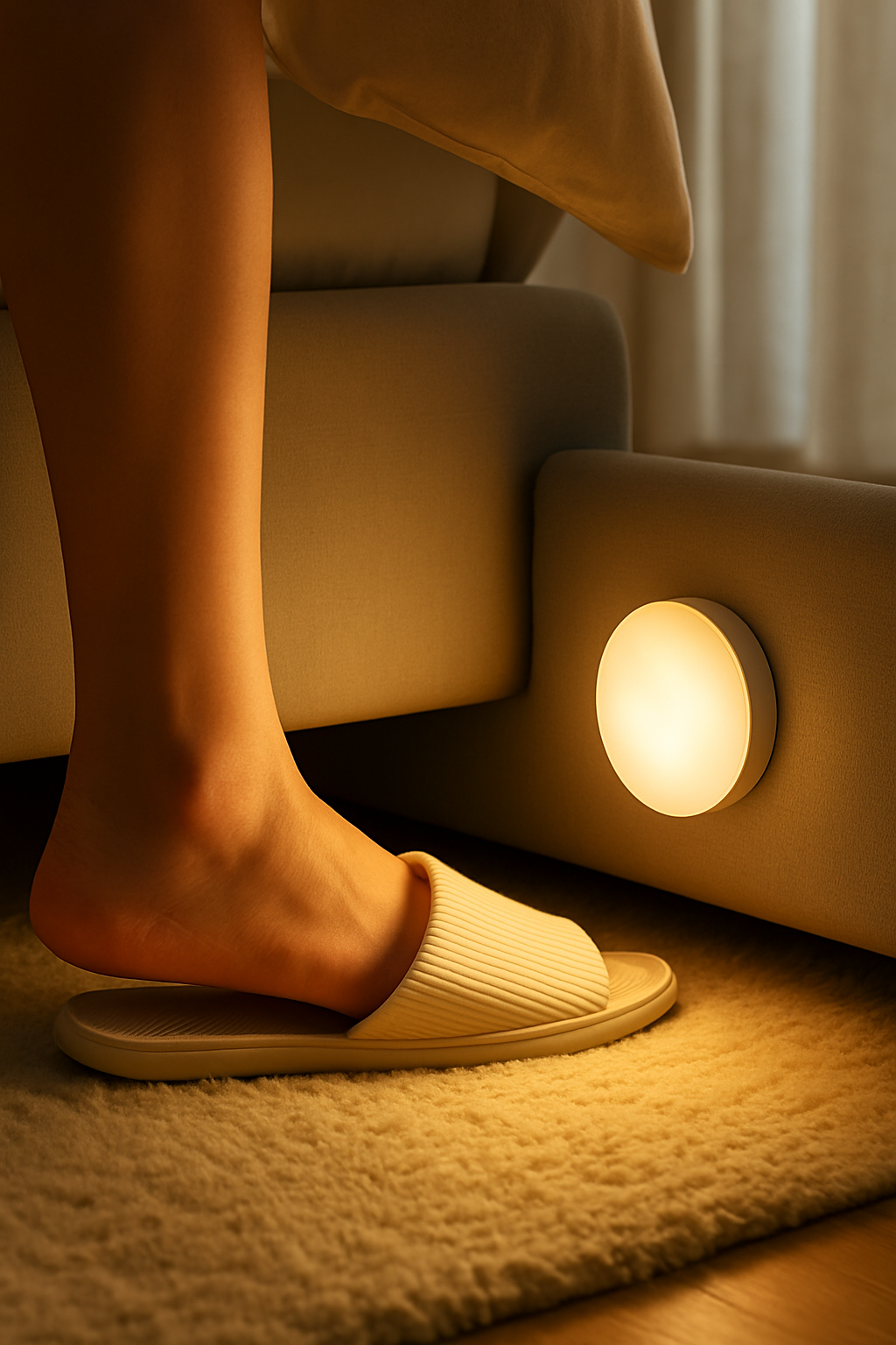 Motion Sensor LED Night Light Round – Rechargeable Magnetic – Bedroom Wardrobe