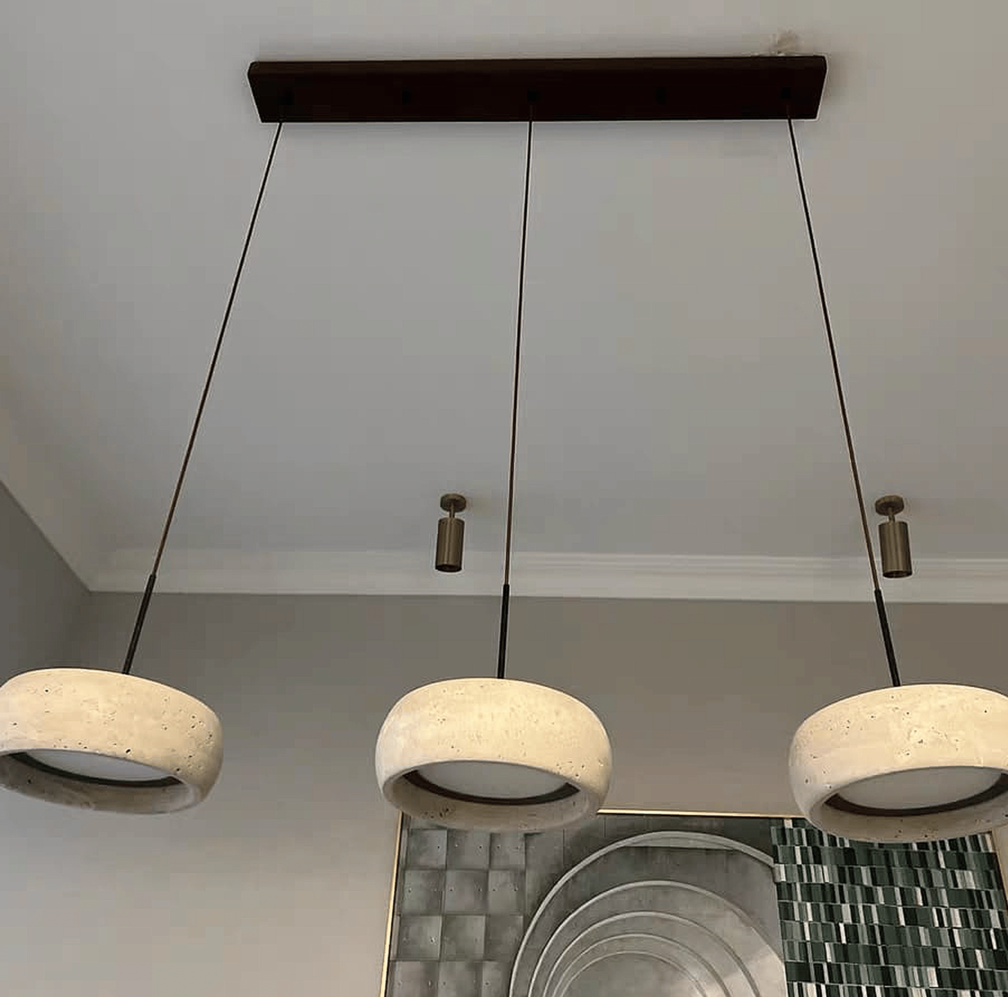 Natural Travertine Stone Pendant Light