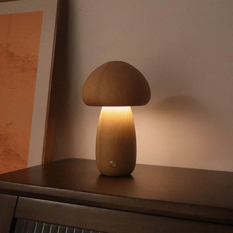 Modern Touch Control Wooden Warm Glow Led Night Light