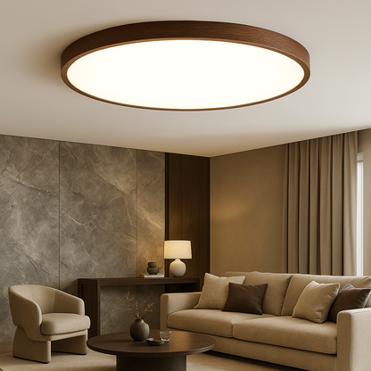 Natural Soft LED Wood Grain Modern Flush Mount Ceiling Light