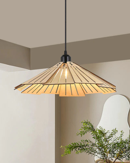 Japandi Minimalist Wooden Elegant Hanging Pendant Light