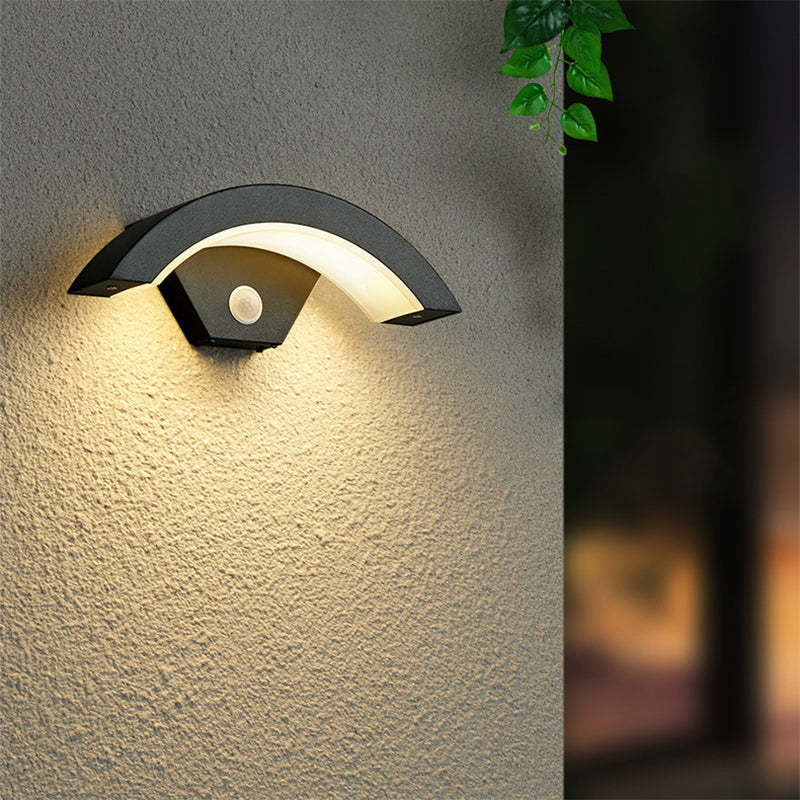 Nordic Motion Sensor Metal Led Outdoor Wall Light Waterproof