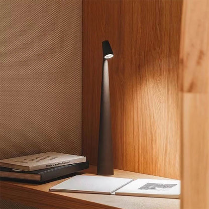 Nordic Minimalist Aluminium LED Table Lamp – Cordless Dimmable Touch