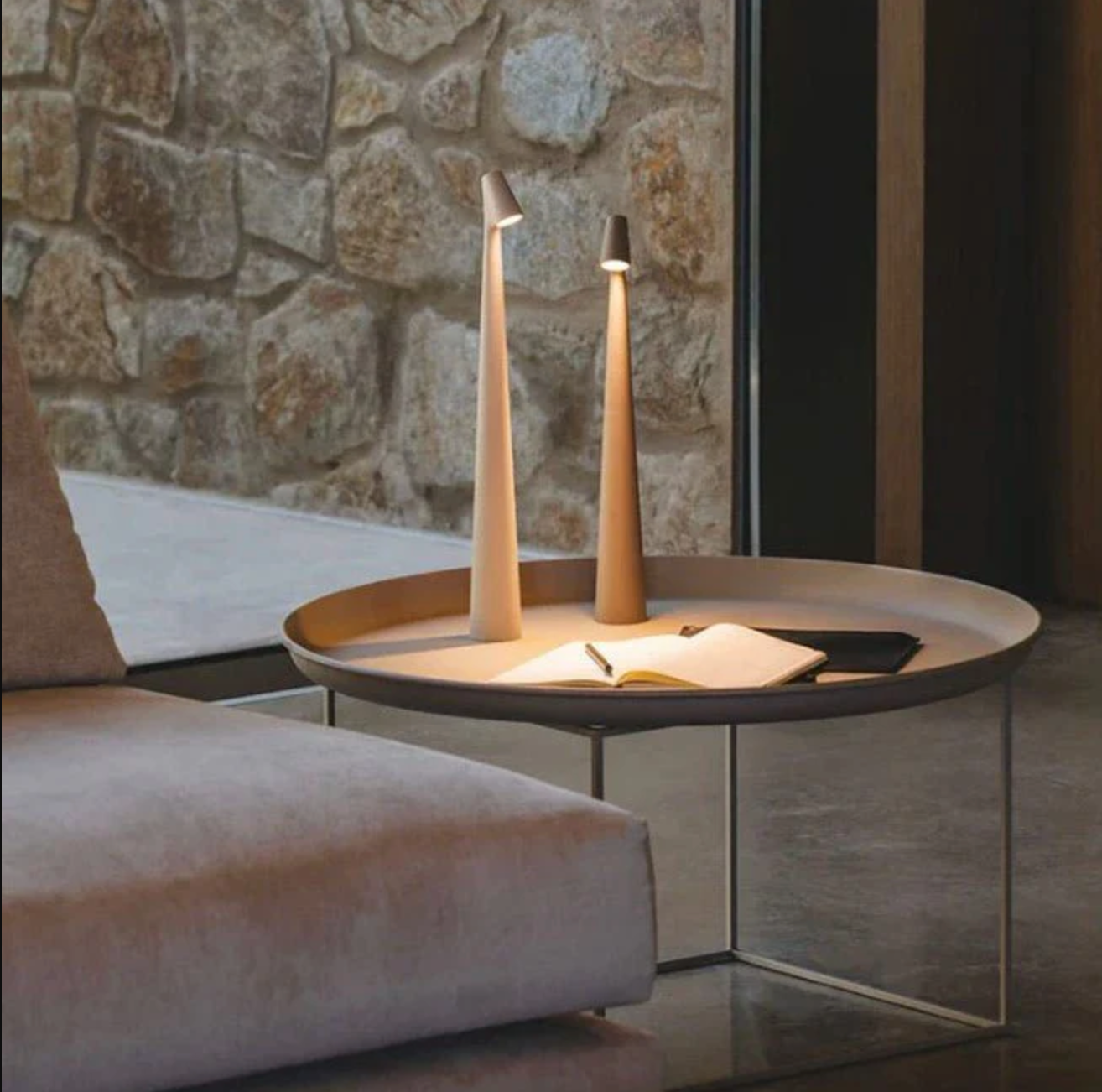 Nordic Minimalist Aluminium LED Table Lamp – Cordless Dimmable Touch