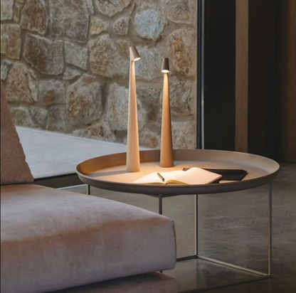 Nordic Minimalist Aluminium LED Table Lamp – Cordless Dimmable Touch