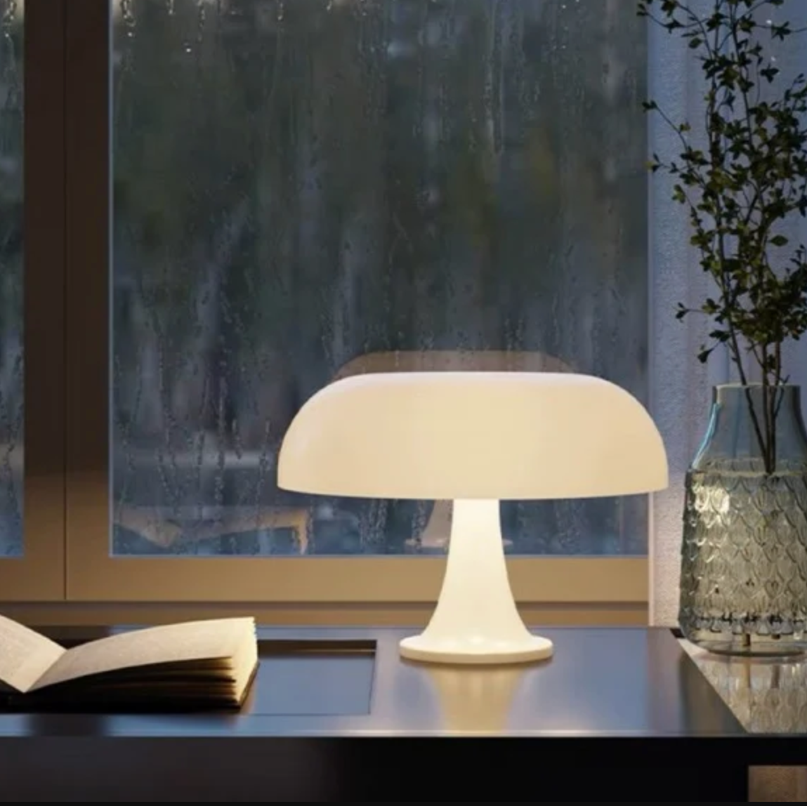 Nordic Mushroom Table Lamp – LED Rechargeable – Desk & Bedroom