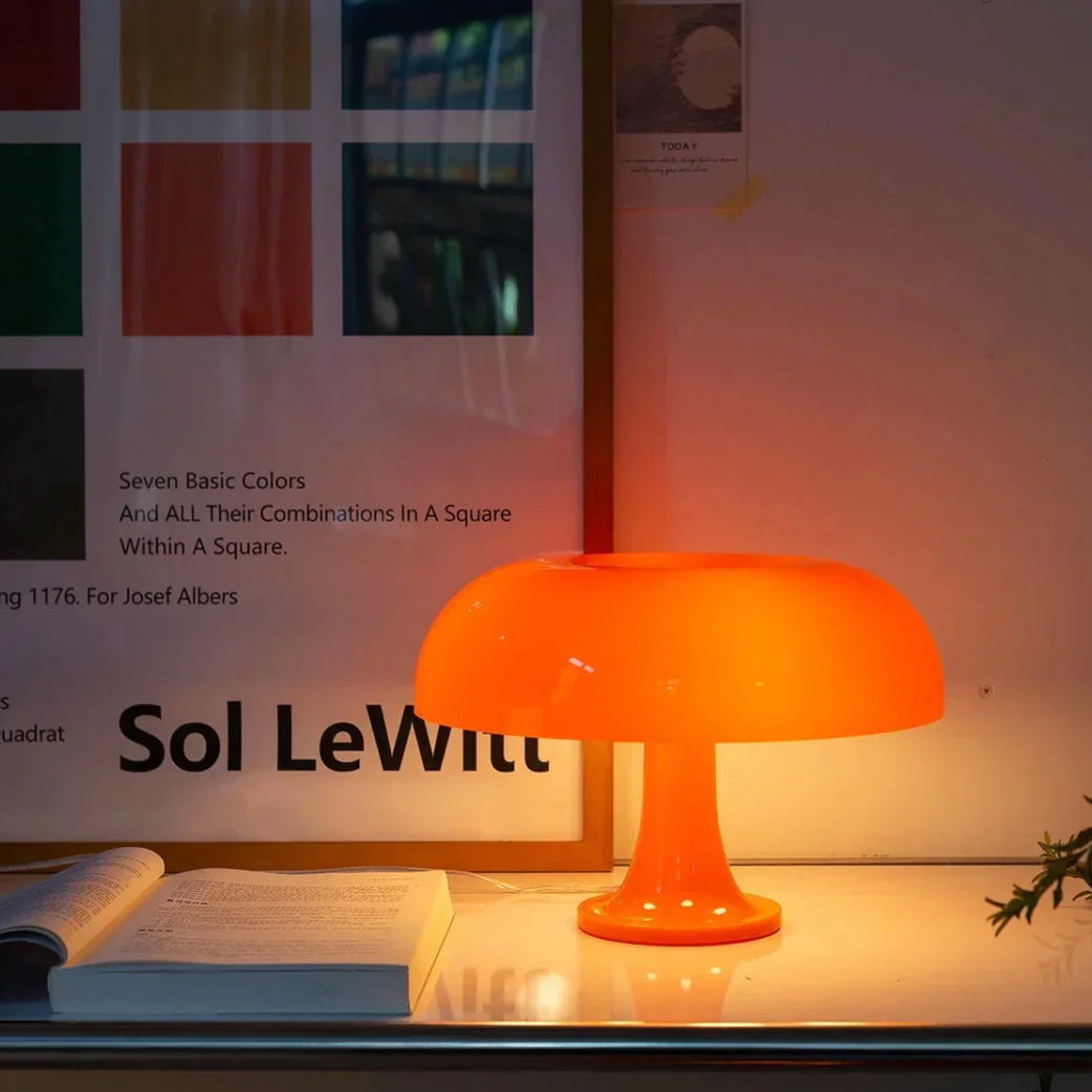 Nordic Mushroom Table Lamp – LED Rechargeable – Desk & Bedroom