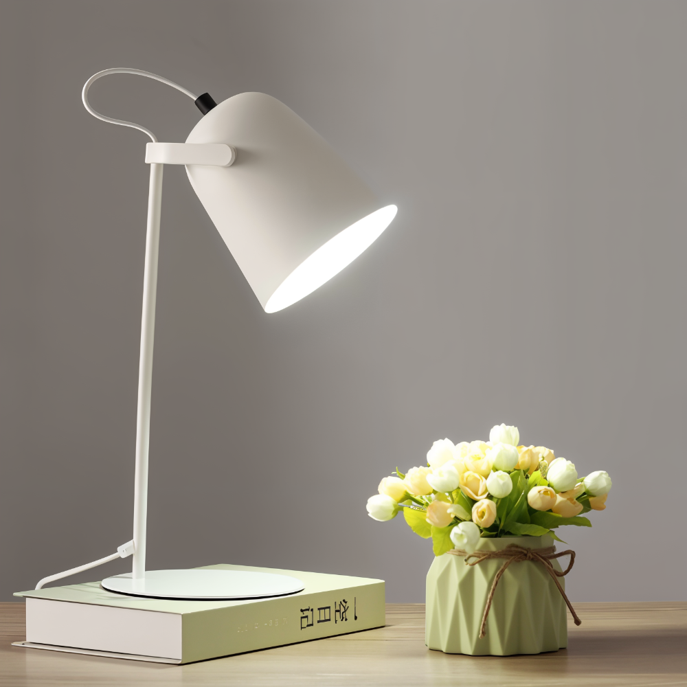 Nordic Round Iron Desk Lamp – Adjustable Plug-in – Reading Table Lamp