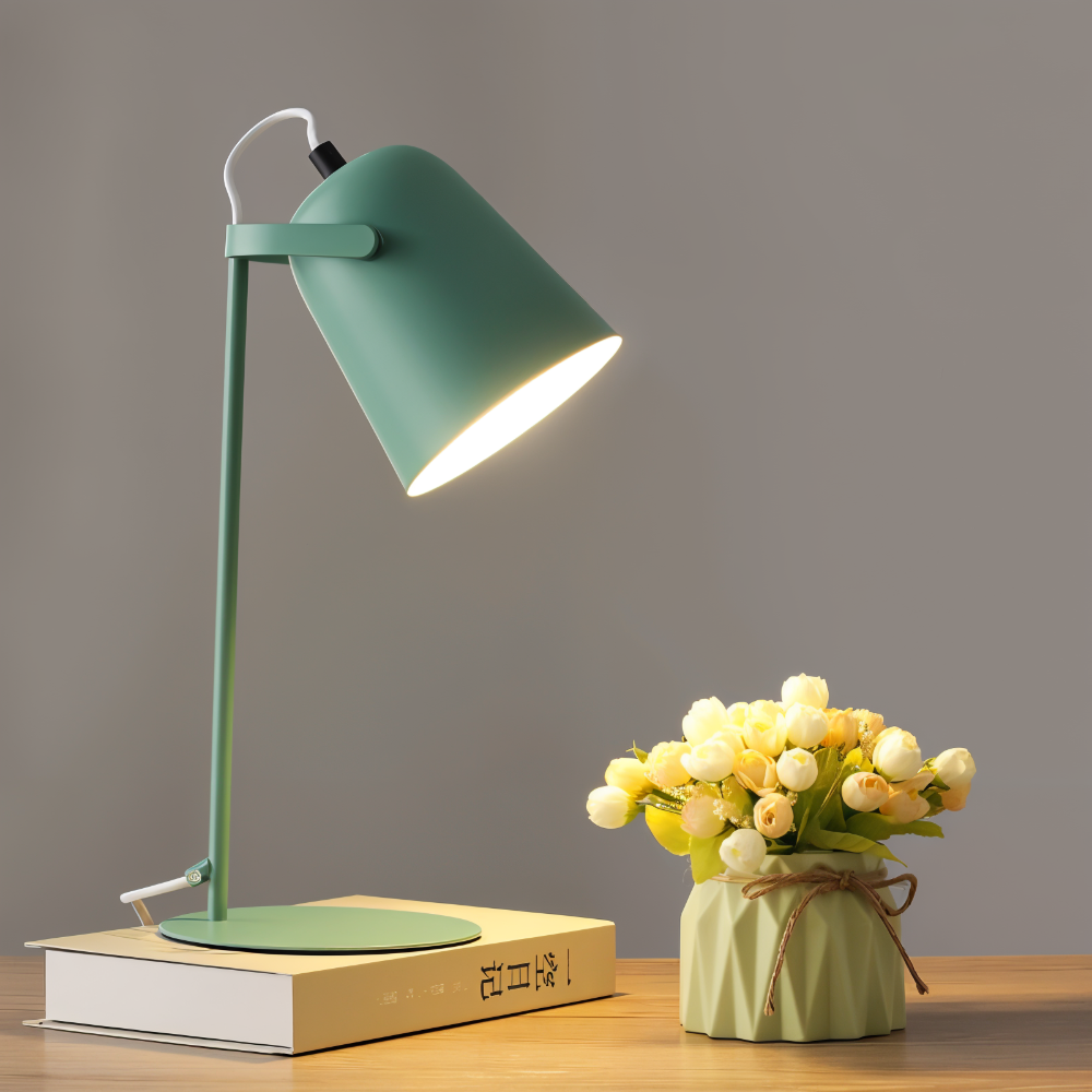Nordic Round Iron Desk Lamp – Adjustable Plug-in – Reading Table Lamp