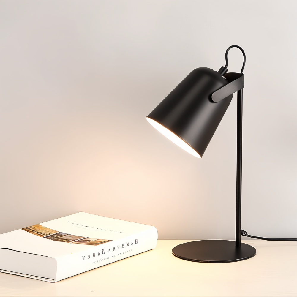Nordic Round Iron Desk Lamp – Adjustable Plug-in – Reading Table Lamp