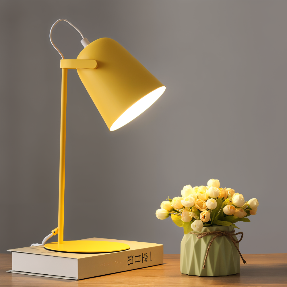 Nordic Round Iron Desk Lamp – Adjustable Plug-in – Reading Table Lamp