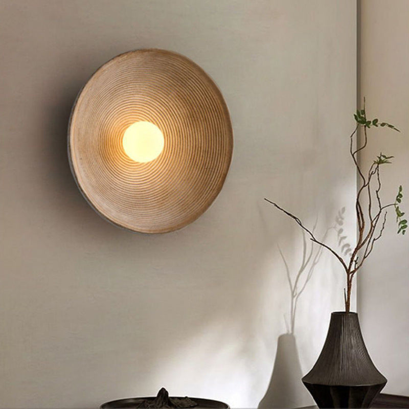 Hardwired Modern Wall Sconce - Textured Bowl Design - Indoor Wall Light