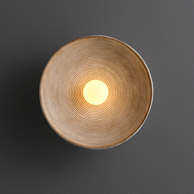 Hardwired Modern Wall Sconce - Textured Bowl Design - Indoor Wall Light