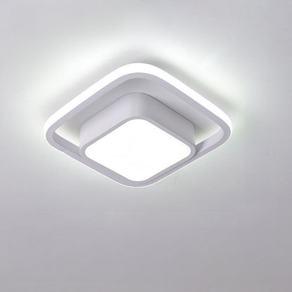 Modern Minimalist Double Ring Halo Contemporary Ceiling Light Fixture