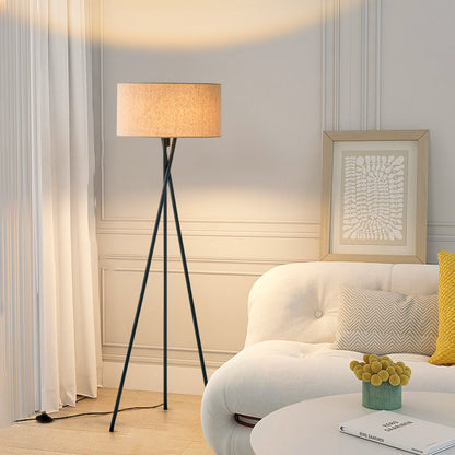 Modern Ambient Silk Shade Contemporary Floor Lamp