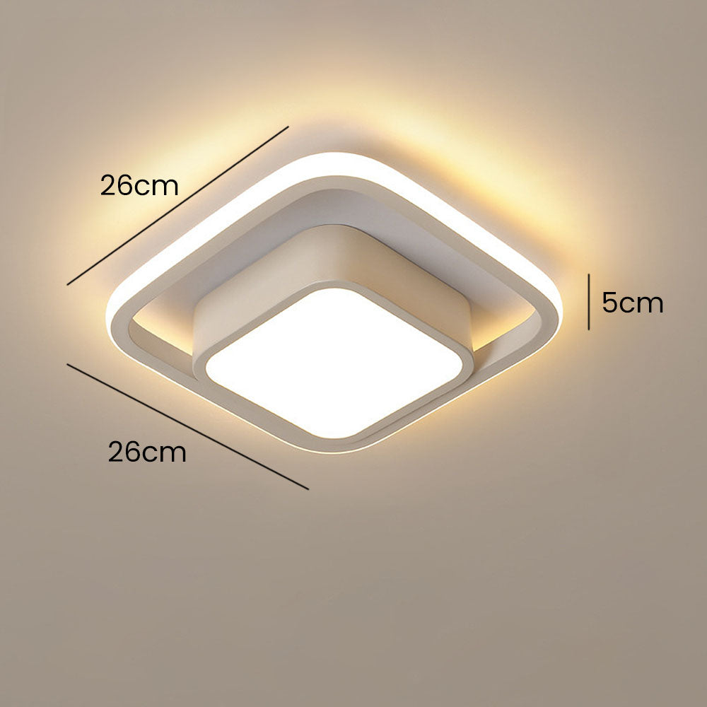 Modern Minimalist Double Ring Halo Contemporary Ceiling Light Fixture