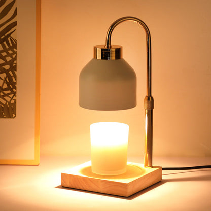 Wax Melt Candle Warmer Lamp Black Matte Brass Accents Timer