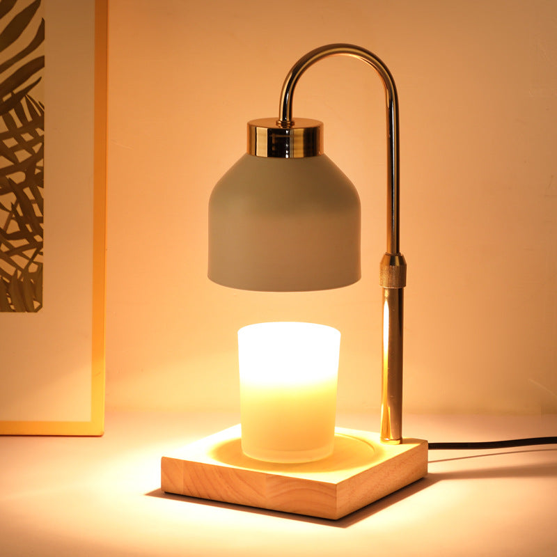 Wax Melt Candle Warmer Lamp Black Matte Brass Accents Timer